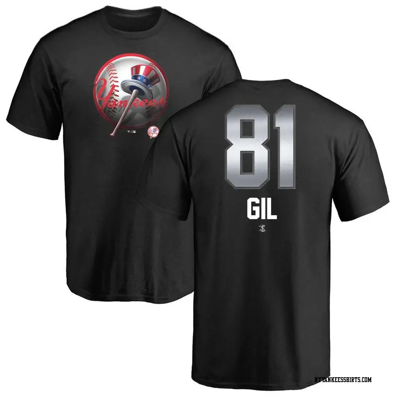 Men's New York Yankees ＃81 Luis Gil Black Branded Midnight Mascot T-Shirt