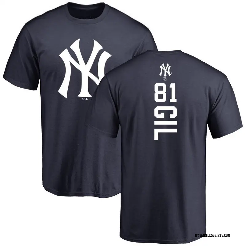 Men's New York Yankees ＃81 Luis Gil Navy Backer T-Shirt