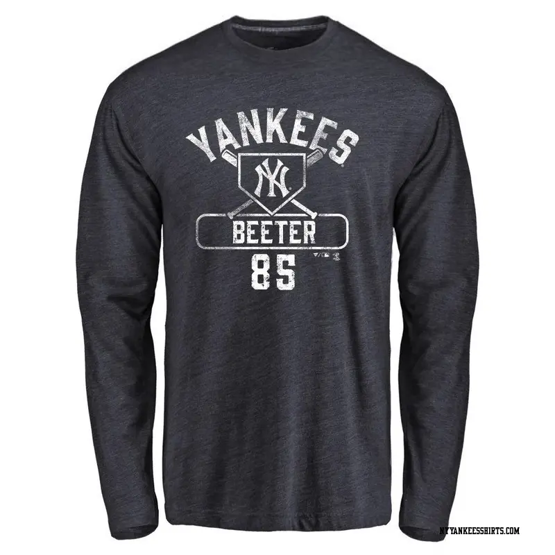 Men's New York Yankees ＃85 Clayton Beeter Navy Base Runner Long Sleeve T-Shirt