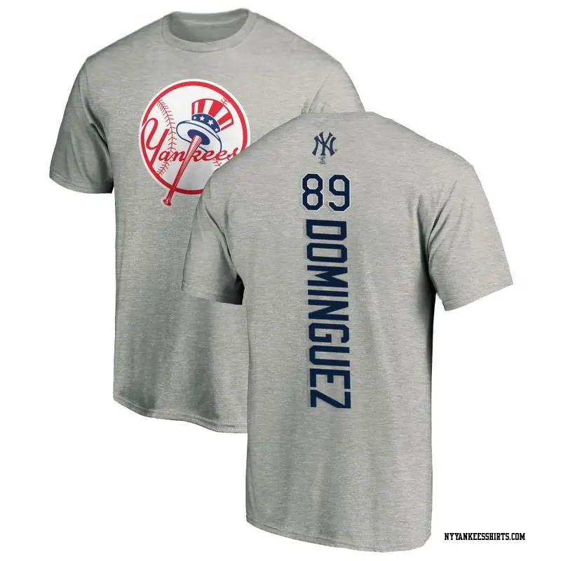 Men's New York Yankees ＃89 Jasson Dominguez Ash Backer T-Shirt