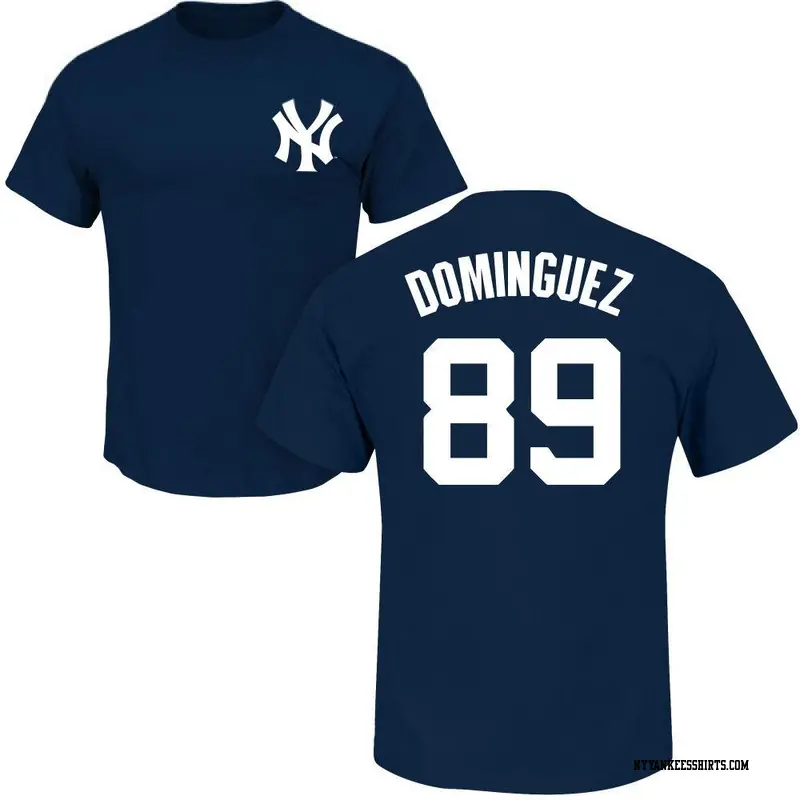 Men's New York Yankees ＃89 Jasson Dominguez Navy Roster Name & Number T-Shirt