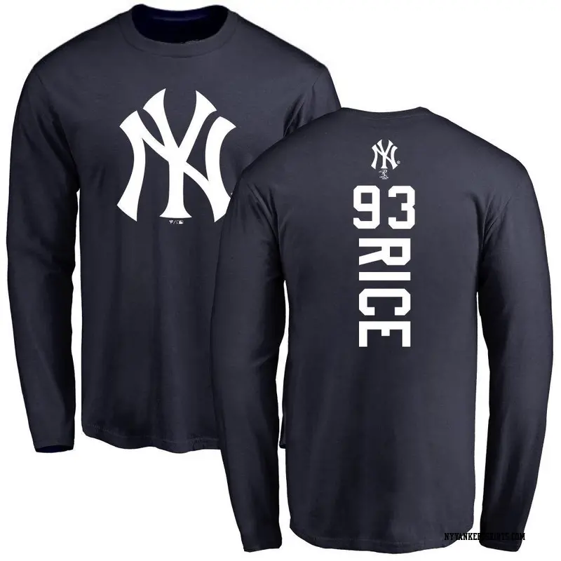 Men's New York Yankees ＃93 Ben Rice Navy Backer Long Sleeve T-Shirt