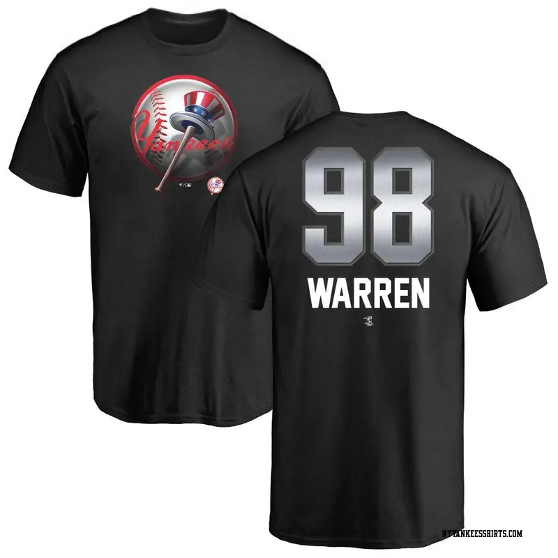 Men's New York Yankees ＃98 Will Warren Black Midnight Mascot T-Shirt