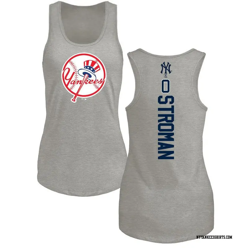 Women's New York Yankees ＃0 Marcus Stroman Ash Backer Tank Top