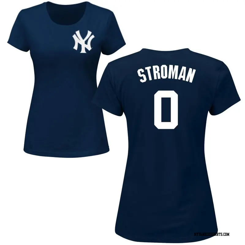 Women's New York Yankees ＃0 Marcus Stroman Navy Roster Name & Number T-Shirt