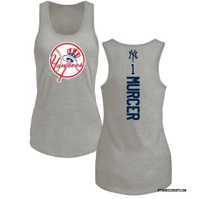 Women's New York Yankees ＃1 Bobby Murcer Ash Branded Backer Tank Top