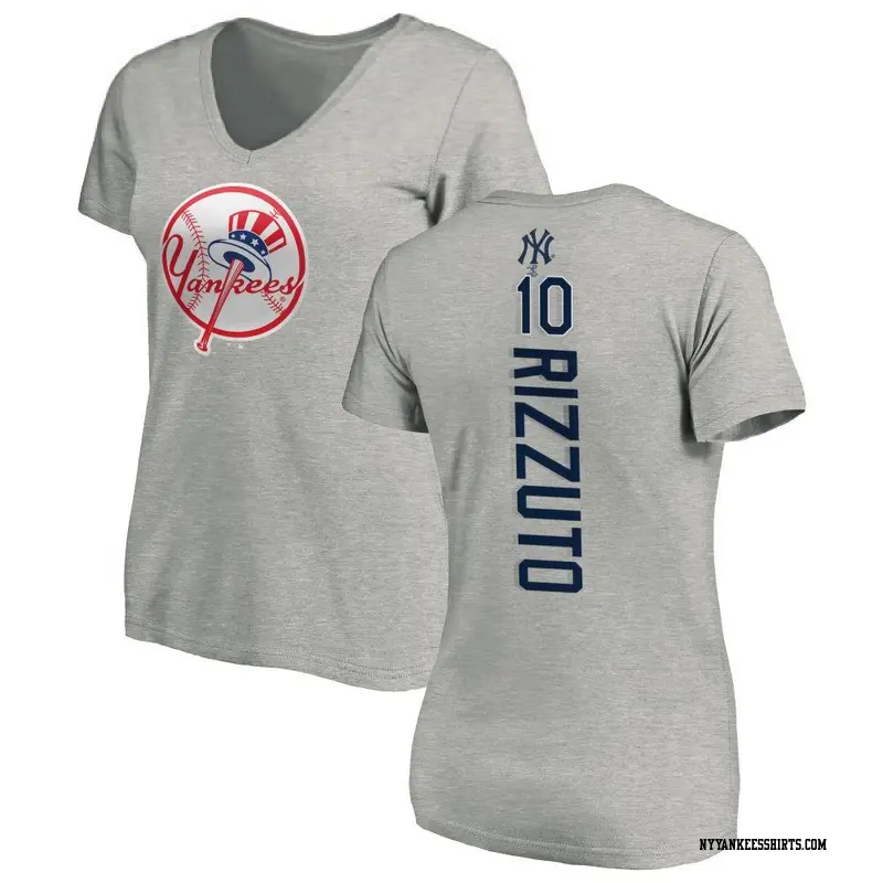 Women's New York Yankees ＃10 Phil Rizzuto Ash Backer Slim Fit T-Shirt