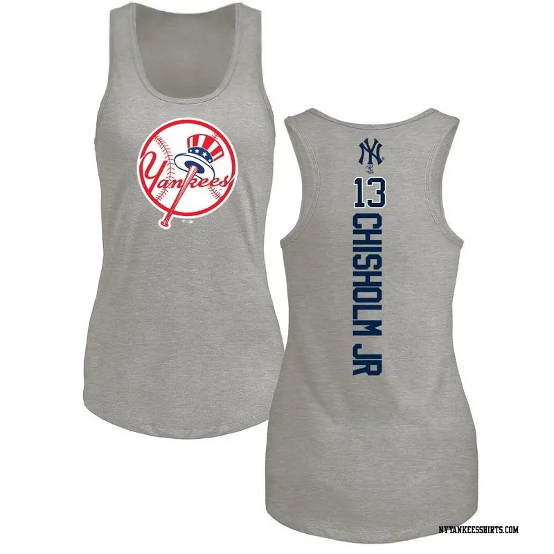 Women's New York Yankees ＃13 Jazz Chisholm Jr. Ash Backer Tank Top