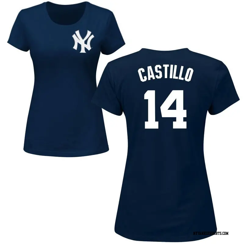 Women's New York Yankees ＃14 Jackson Castillo Navy Roster Name & Number T-Shirt