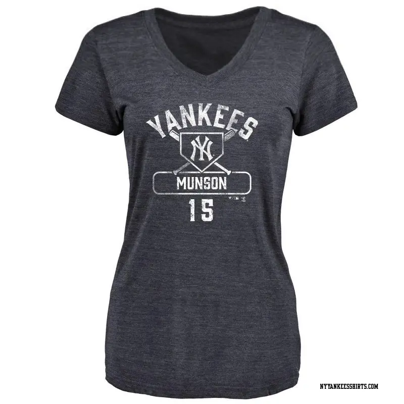 Women's New York Yankees ＃15 Thurman Munson Navy Base Runner T-Shirt