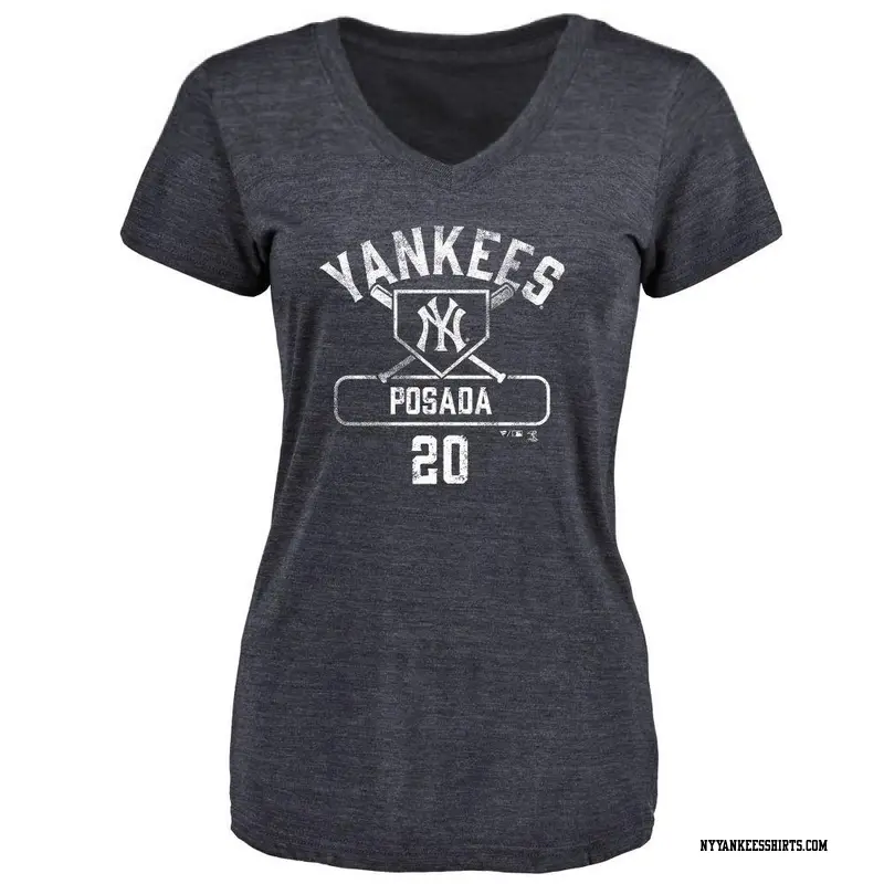 Women's New York Yankees ＃20 Jorge Posada Navy Base Runner T-Shirt