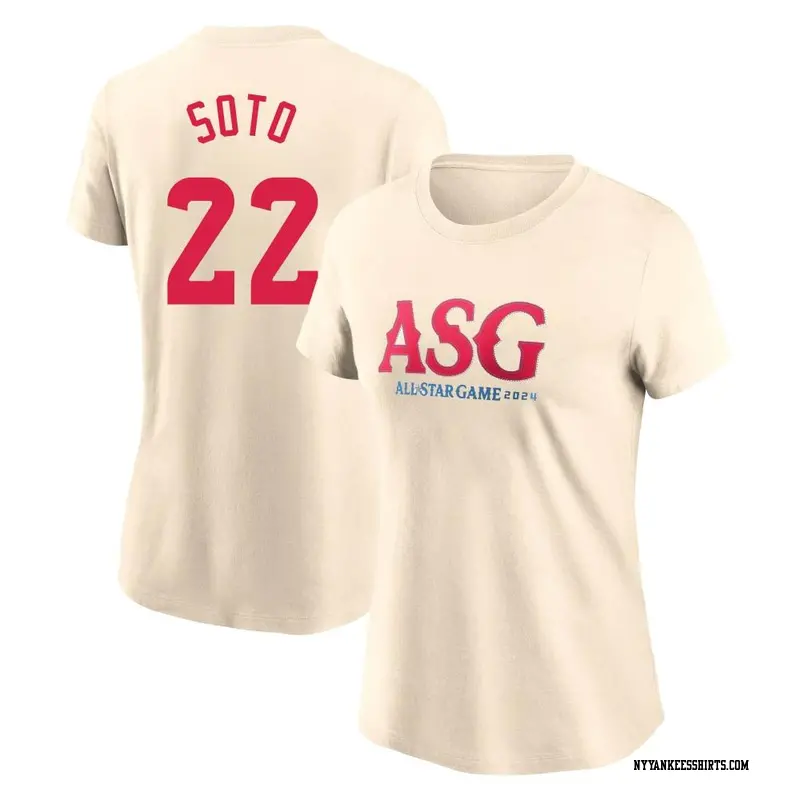 Women's New York Yankees ＃22 Juan Soto Cream 2024 All-Star Collection Legend T-Shirt