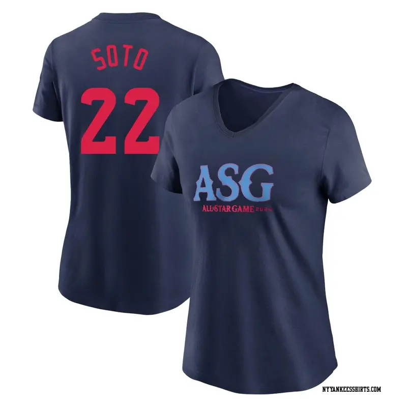 Women's New York Yankees ＃22 Juan Soto Navy 2024 All-Star Collection Legend T-Shirt