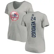 Women's New York Yankees ＃24 Alex Verdugo Ash Backer Slim Fit T-Shirt