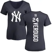 Women's New York Yankees ＃24 Alex Verdugo Navy Backer Slim Fit T-Shirt