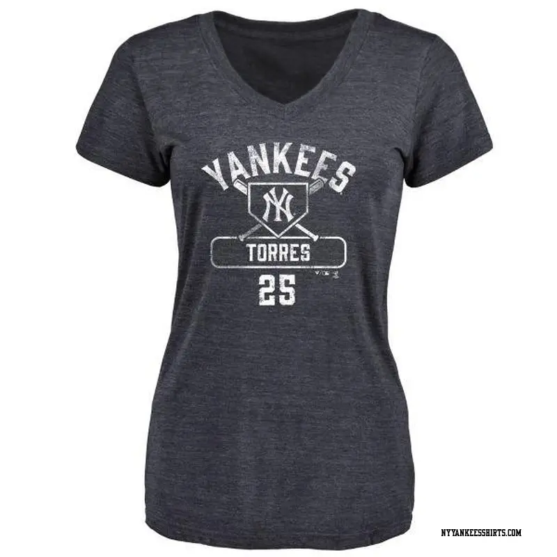 Women's New York Yankees ＃25 Gleyber Torres Navy Branded Base Runner T-Shirt