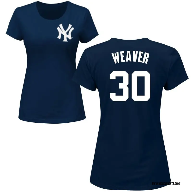 Women's New York Yankees ＃30 Luke Weaver Navy Roster Name & Number T-Shirt