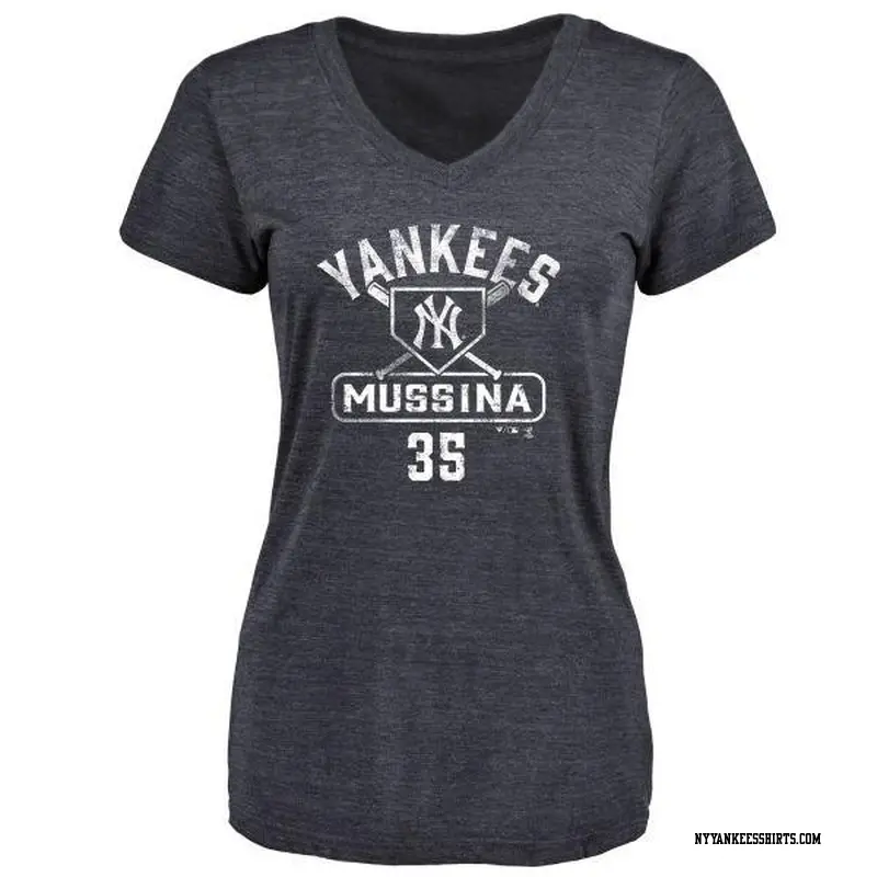 Women's New York Yankees ＃35 Mike Mussina Navy Branded Base Runner T-Shirt