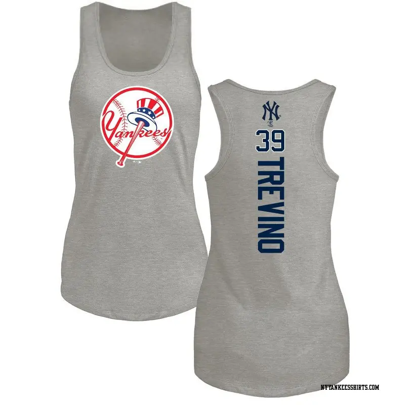 Women's New York Yankees ＃39 Jose Trevino Ash Branded Backer Tank Top