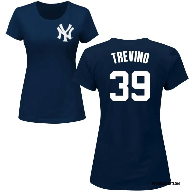 Women's New York Yankees ＃39 Jose Trevino Navy Roster Name & Number T-Shirt