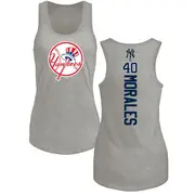 Women's New York Yankees ＃40 Jacob Morales Ash Backer Tank Top