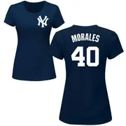 Women's New York Yankees ＃40 Jacob Morales Navy Roster Name & Number T-Shirt