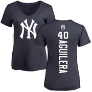 Women's New York Yankees ＃40 Yedrinson Aguilera Navy Backer Slim Fit T-Shirt