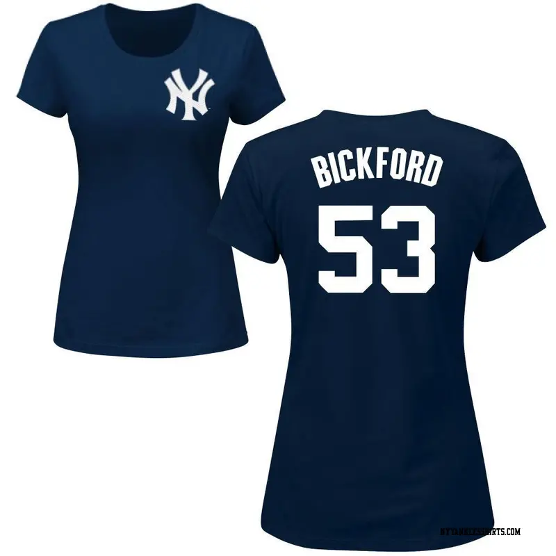 Women's New York Yankees ＃53 Phil Bickford Navy Roster Name & Number T-Shirt