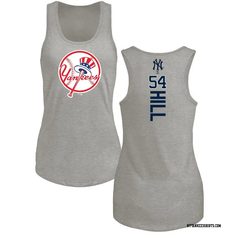 Women's New York Yankees ＃54 Tim Hill Ash Backer Tank Top