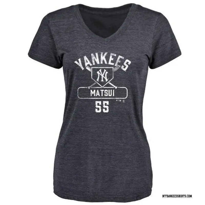 Women's New York Yankees ＃55 Hideki Matsui Navy Branded Base Runner T-Shirt