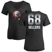 Women's New York Yankees ＃68 Trent Sellers Black Midnight Mascot V-Neck T-Shirt