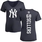 Women's New York Yankees ＃68 Trent Sellers Navy Backer Slim Fit T-Shirt