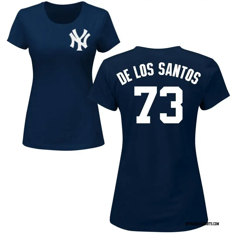 Women's New York Yankees ＃73 Yerry de los Santos Navy Roster Name & Number T-Shirt