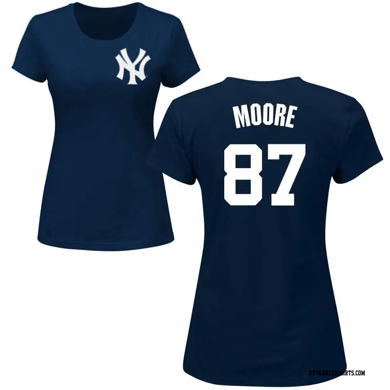 Women's New York Yankees ＃87 McKinley Moore Navy Roster Name & Number T-Shirt