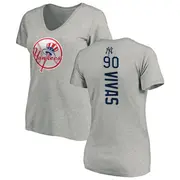 Women's New York Yankees ＃90 Jorbit Vivas Ash Backer Slim Fit T-Shirt