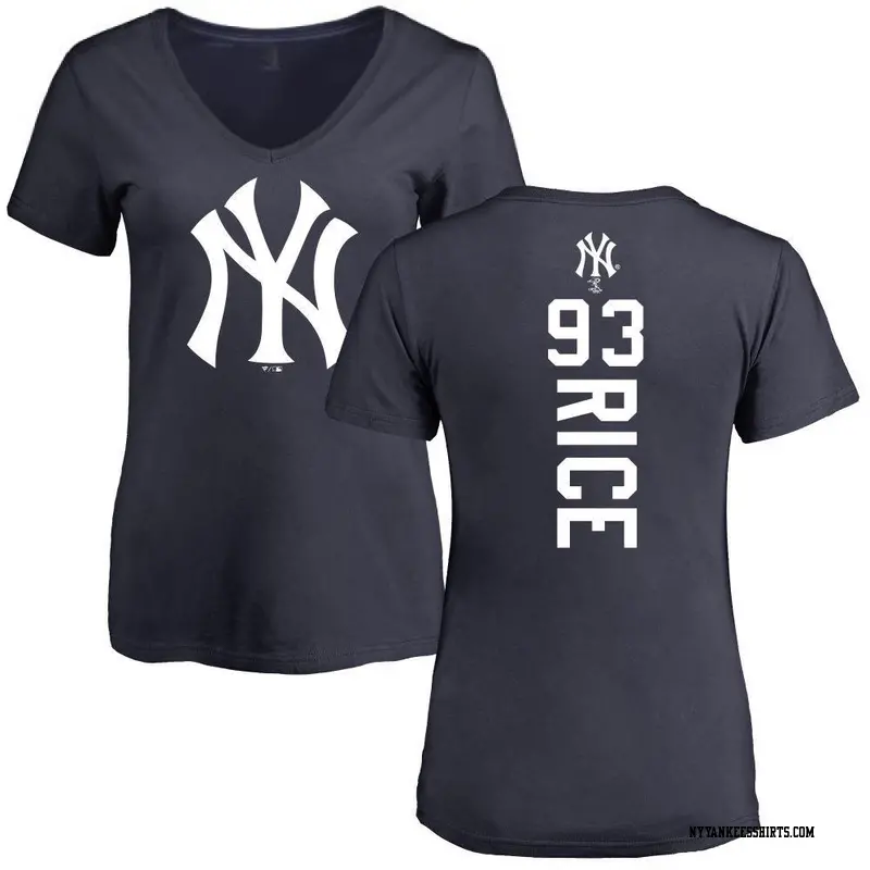 Women's New York Yankees ＃93 Ben Rice Navy Backer Slim Fit T-Shirt