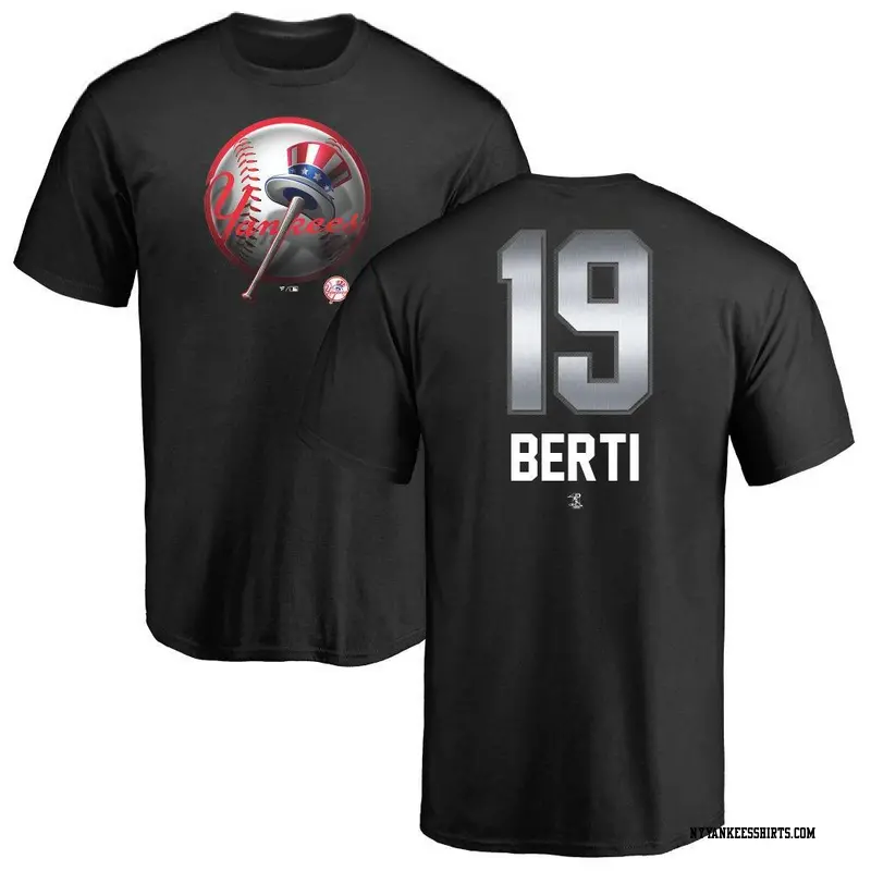 Youth New York Yankees ＃19 Jon Berti Black Midnight Mascot T-Shirt