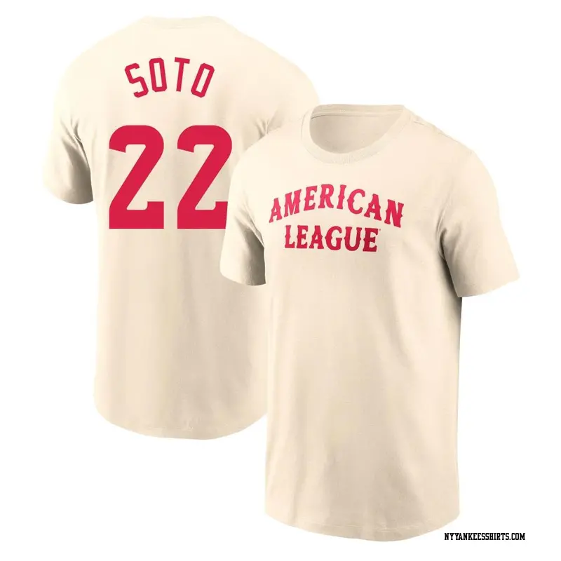 Youth New York Yankees ＃22 Juan Soto Cream American League 2024 All-Star Team T-Shirt