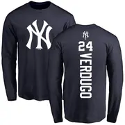 Youth New York Yankees ＃24 Alex Verdugo Navy Backer Long Sleeve T-Shirt