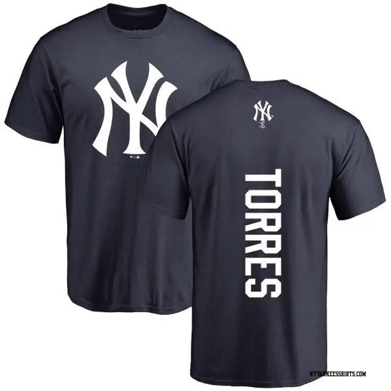 Youth New York Yankees ＃25 Gleyber Torres Navy Backer T-Shirt