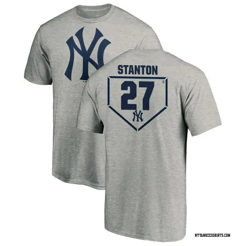 Youth New York Yankees ＃27 Giancarlo Stanton Gray Branded RBI T-Shirt Heathered