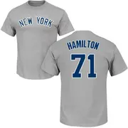 Youth New York Yankees ＃71 Ian Hamilton Gray Roster Name & Number T-Shirt