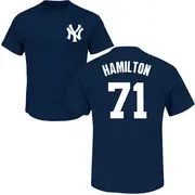 Youth New York Yankees ＃71 Ian Hamilton Navy Roster Name & Number T-Shirt