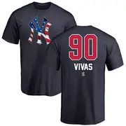 Youth New York Yankees ＃90 Jorbit Vivas Navy Name and Number Banner Wave T-Shirt