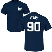 Youth New York Yankees ＃90 Jorbit Vivas Navy Roster Name & Number T-Shirt